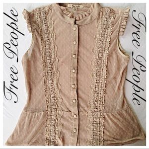 Free People Victorian Embellished Cap Stretch Lrg